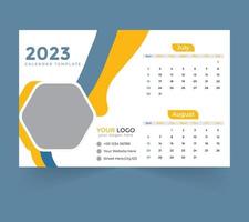 plantilla de calendario de escritorio para el año nuevo 2023 vector