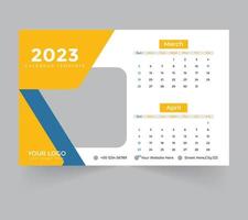 desk calendar template for new year 2023 vector