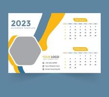 plantilla de calendario de escritorio para el año nuevo 2023 vector