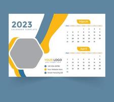 plantilla de calendario de escritorio para el año nuevo 2023 vector