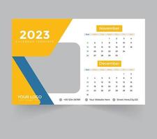 plantilla de calendario de escritorio para el año nuevo 2023 vector