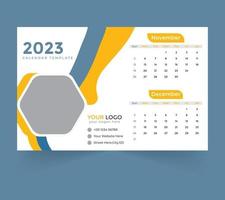 desk calendar template for new year 2023 vector