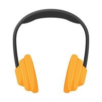 Auriculares de estudio profesionales con almohadillas grandes para los oídos. equipo para podcasting, aprendizaje en línea, escuchar música. ilustración vectorial plana aislada sobre fondo blanco. vector