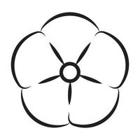 boll de algodón o icono de vector de arte de línea de flor de algodón para aplicaciones y sitios web.