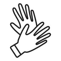 Two gloves for hand protection line art icon for apps and websites. vector