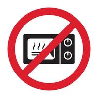 prohibition sign the use microwave or oven for apps or websites vector