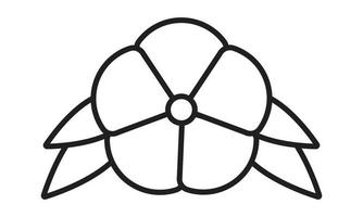 Cotton boll or cotton flower with leaf line art vector icon for apps and website.