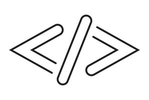 Hypertext Markup Language or HTML code angle bracket line art icon for apps and website vector