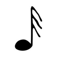 Music note doodle. Hand drawn musical symbol. Single element for print, web, design, decor, logo vector