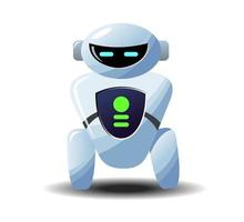 bot de chat para asistencia en línea en sitios web. servicio de soporte de voz. ayudante virtual ai. robot femenino. vector