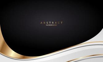 white and black luxury premium background and gold lines. vector