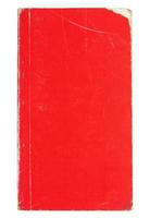 Old red cover book isolated over white with clipping path photo