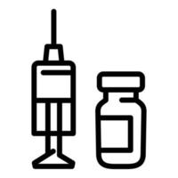 Flu syringe icon, outline style vector