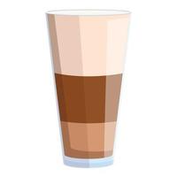 Latte glass icon, cartoon style vector