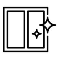 icono de ventana limpia y brillante, estilo de esquema vector