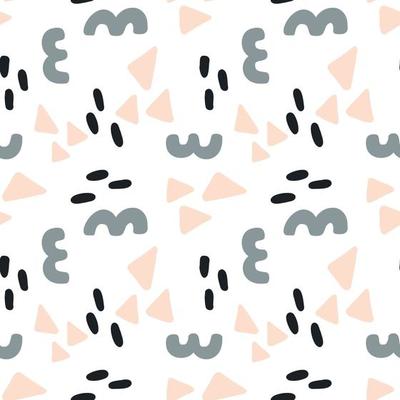 Seamless pattern abstract geometric triangle waves shape. Baby Shower Scandinavian pastel wallpaper. Textile fabric design for kids. Flat bohemian vector neutral background paper