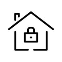 House line icon illustration with padlock. suitable for house locked icon. icon related to real estate. Simple vector design editable. Pixel perfect at 32 x 32