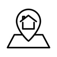 House line icon illustration with map. suitable for house location icon. icon related to real estate. Simple vector design editable. Pixel perfect at 32 x 32