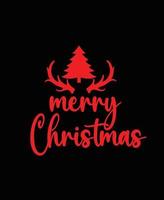 Typography Merry Christmas t shirt template design. vector