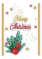 Merry Christmas card template design. vector