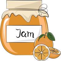 illustration of a jar of orange jam vector