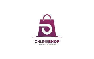 O logo online shop for branding company. BAG template vector illustration for your brand.