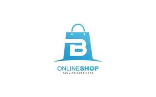 B logo online shop for branding company. BAG template vector illustration for your brand.