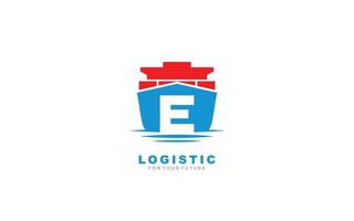 E logo logistic for branding company. shipping template vector illustration for your brand.