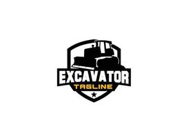 Dozer logo vector for construction company. Heavy equipment template vector illustration for your brand.