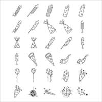 new year line icon element illustration vector