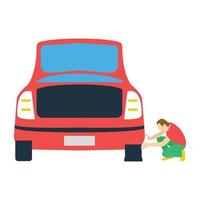 Trendy Car Mechanic vector