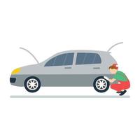 Trendy Car Mechanic vector