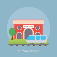 Trendy Railway Station vector