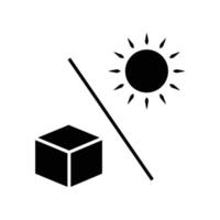 ilustración de icono de glifo de caja con sol y barra. adecuado para mantenerse alejado del icono del sol. icono relacionado con el embalaje. diseño vectorial simple editable. píxel perfecto a 32 x 32 vector