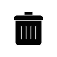 Rubbish bin glyph icon illustration. suitable for cleanliness icon . icon related to packaging. Simple vector design editable. Pixel perfect at 32 x 32