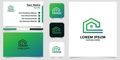 home design logo and business card vector