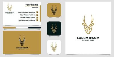 diseño de logotipo de ciervo y tarjeta de marca vector