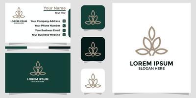 logotipo de diseño de flor de loto y tarjeta de marca vector