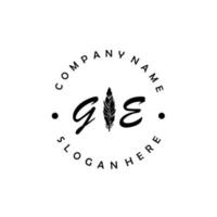Initial GE letter logo elegant company brand luxury vector