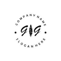 Initial GG letter logo elegant company brand luxury vector