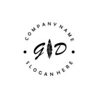 Initial GD letter logo elegant company brand luxury vector