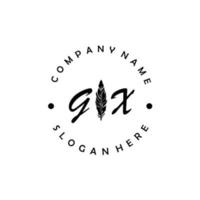 Initial GX letter logo elegant company brand luxury vector