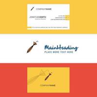 Beautiful Umbrella Logo and business card vertical Design Vector