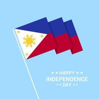 diseño tipográfico del día de la independencia de filipinas con vector de bandera