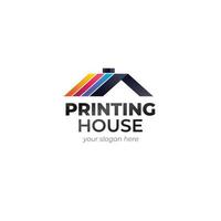 gradient printing house logo template design vector