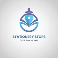 gradient stationery store logo template design vector