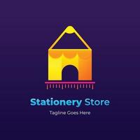 gradient stationery store logo template design vector