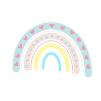 Pastel boho rainbow. Scandinavian print for baby shower, nursery, playroom, birthday, children's party and other. vector