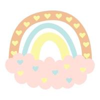 Pastel boho rainbow. Scandinavian print for baby shower, nursery, playroom, birthday, children's party and other. vector