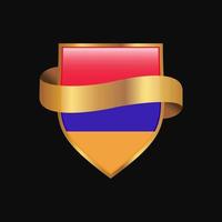 Armenia flag Golden badge design vector